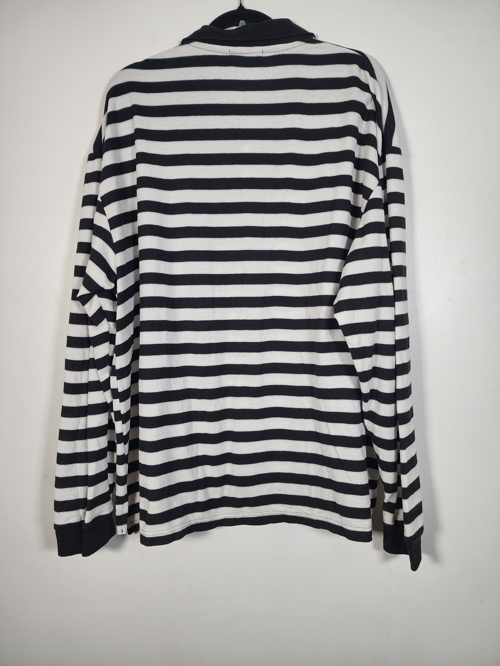 Ralph Lauren BOYFRIEND 4XL Black White Striped Polo Rugby Shirt Preppy - Picture 5 of 7
